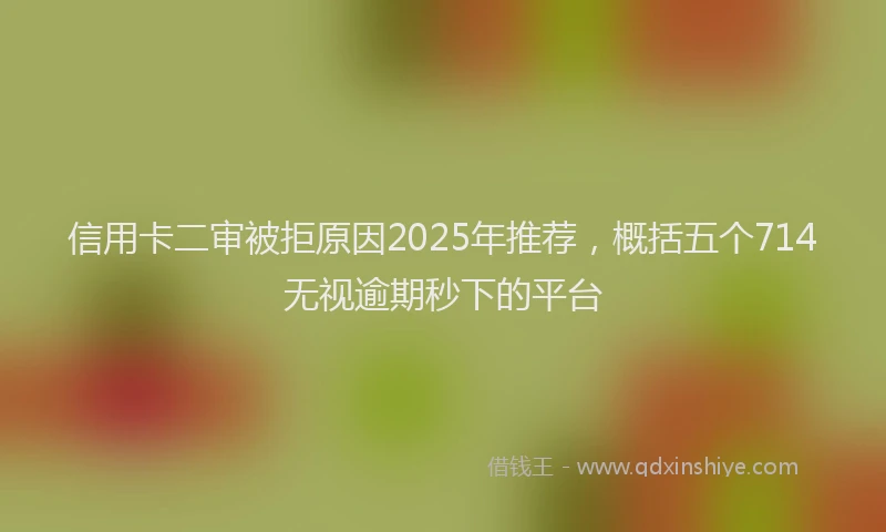 信用卡二审被拒原因2025年推荐,概括五个714无视逾期秒下的平台