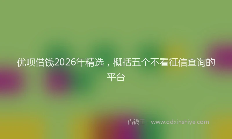优呗借钱2026年精选，概括五个不看征信查询的平台