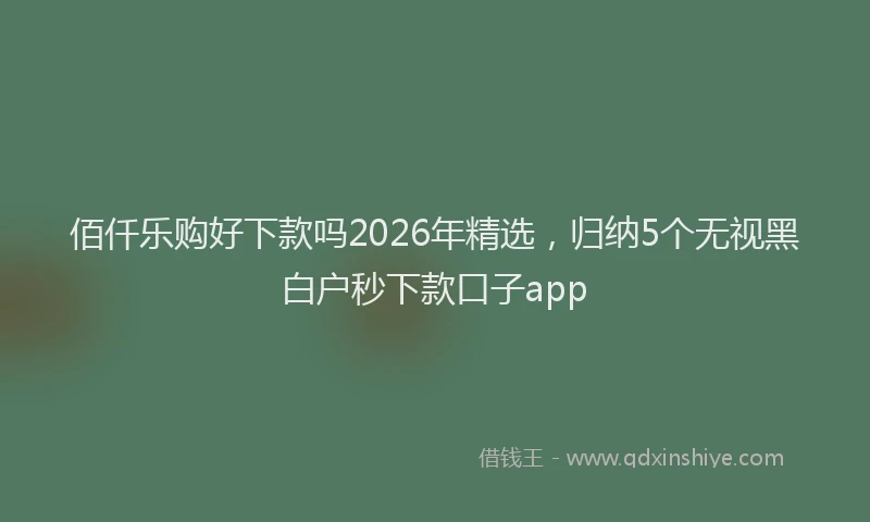 佰仟乐购好下款吗2026年精选，归纳5个无视黑白户秒下款口子app