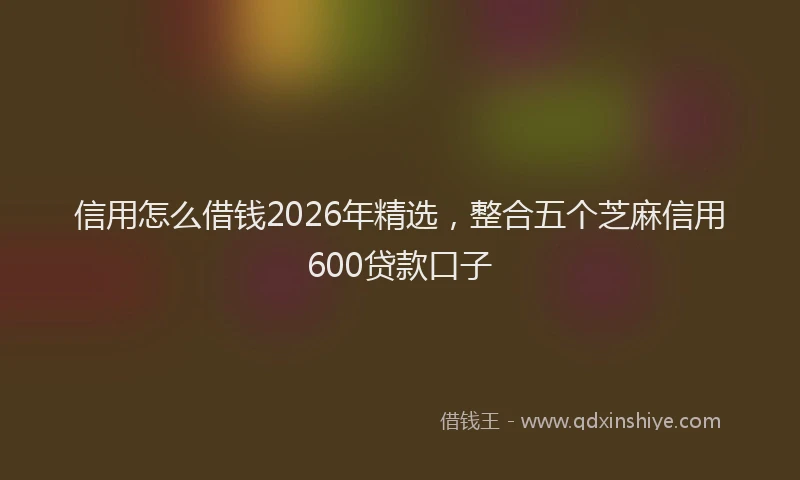信用怎么借钱2026年精选，整合五个芝麻信用600贷款口子