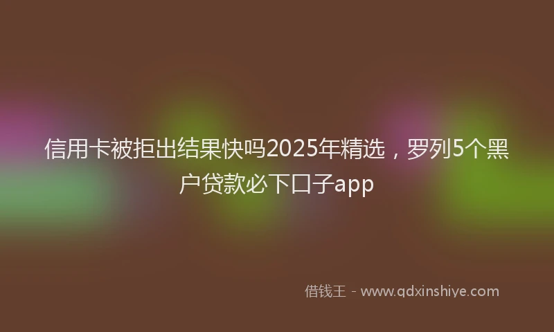信用卡被拒出结果快吗2025年精选，罗列5个黑户贷款必下口子app