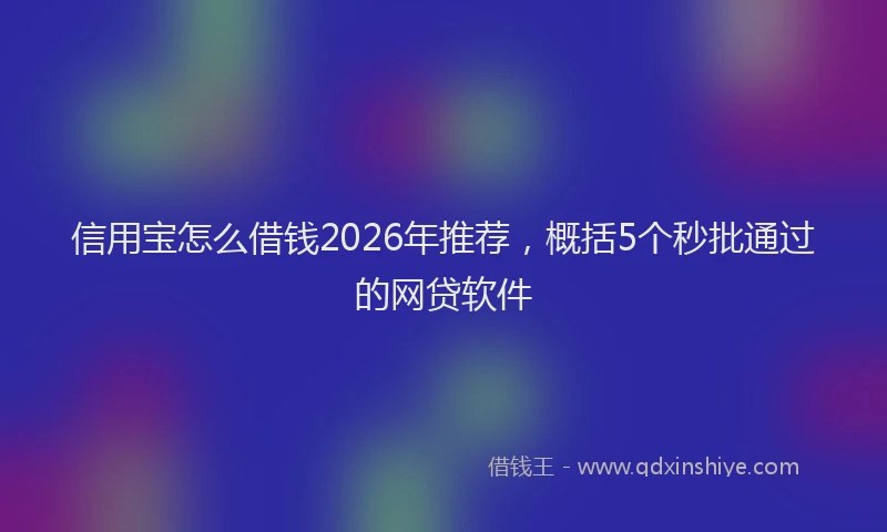 信用宝怎么借钱2026年推荐，概括5个秒批通过的网贷软件