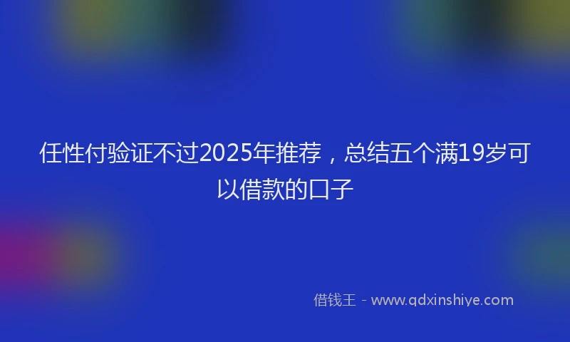 任性付验证不过2025年推荐，总结五个满19岁可以借款的口子
