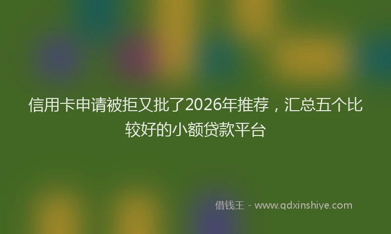 信用卡申请被拒又批了2026年推荐,汇总五个比较好的小额贷款平台