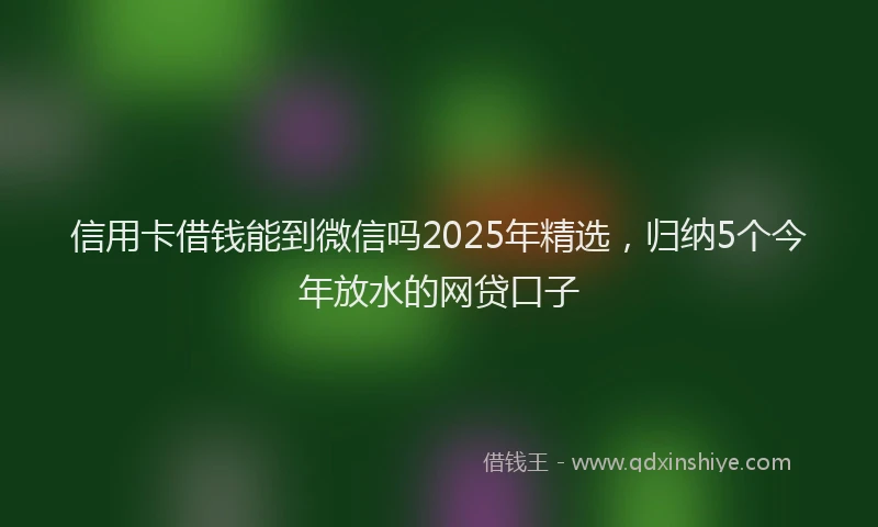 信用卡借钱能到微信吗2025年精选，归纳5个今年放水的网贷口子