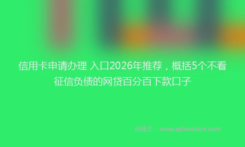 信用卡申请办理 入口2026年推荐，概括5个不看征信负债的网贷百分百下款口子