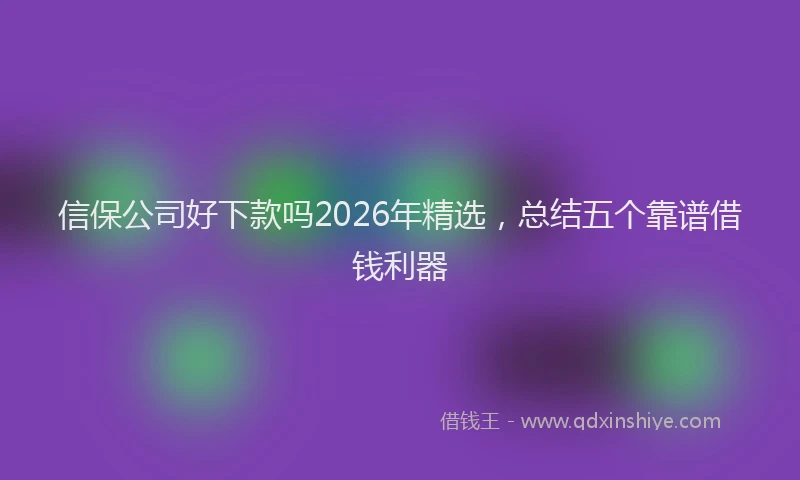 信保公司好下款吗2026年精选，总结五个靠谱借钱利器