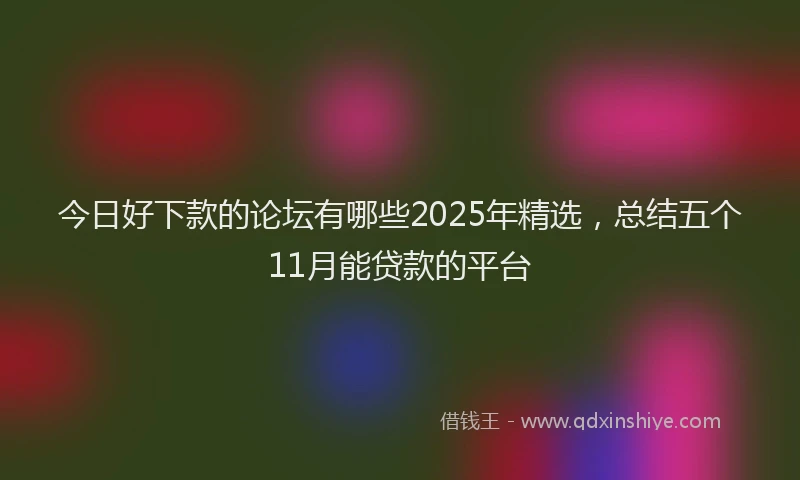 今日好下款的论坛有哪些2025年精选，总结五个11月能贷款的平台