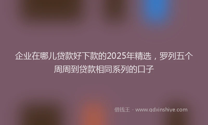 企业在哪儿贷款好下款的2025年精选,罗列五个周周到贷款相同系列的口子