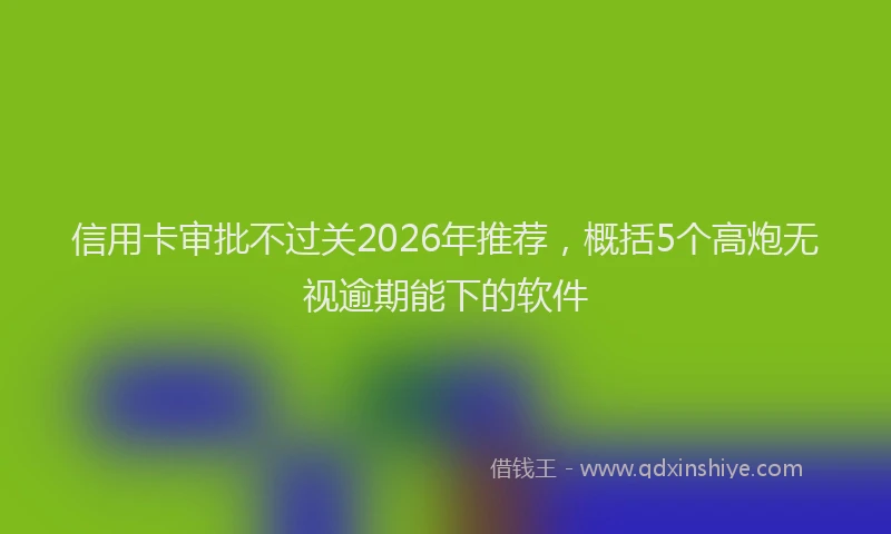 信用卡审批不过关2026年推荐,概括5个高炮无视逾期能下的软件