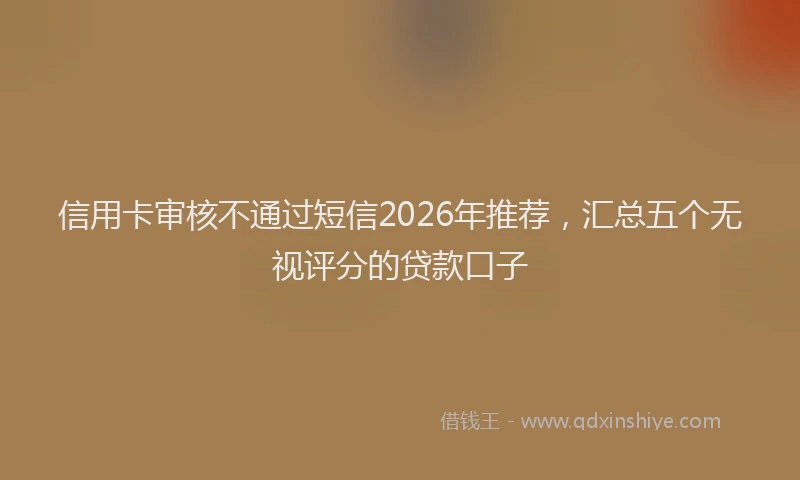 信用卡审核不通过短信2026年推荐，汇总五个无视评分的贷款口子