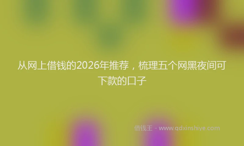 从网上借钱的2026年推荐，梳理五个网黑夜间可下款的口子