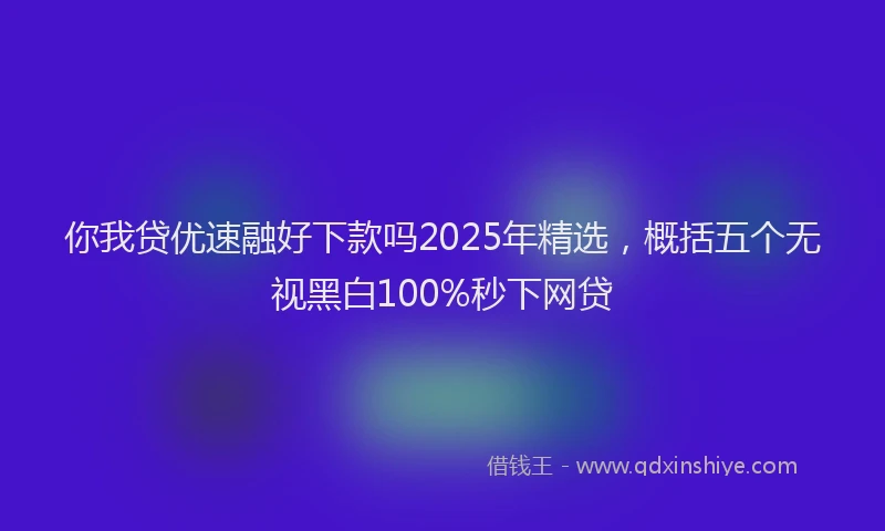 你我贷优速融好下款吗2025年精选，概括五个无视黑白100%秒下网贷