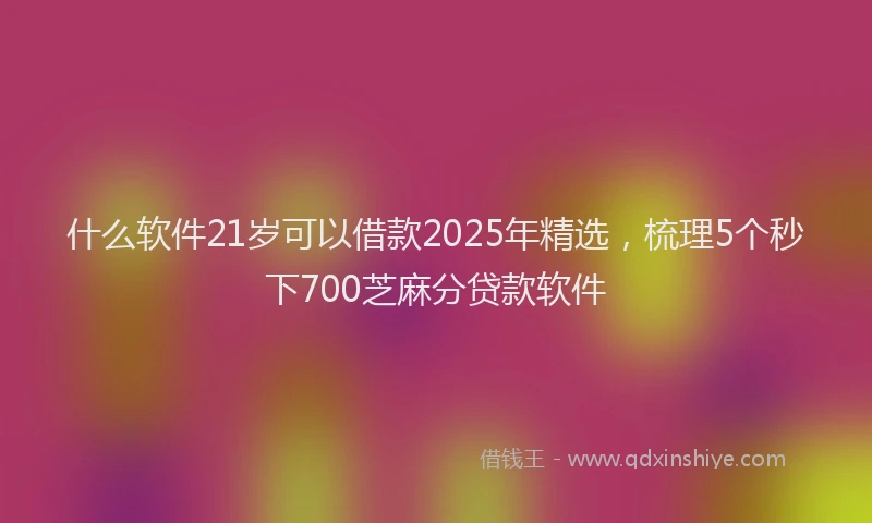 什么软件21岁可以借款2025年精选，梳理5个秒下700芝麻分贷款软件