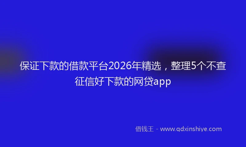 保证下款的借款平台2026年精选，整理5个不查征信好下款的网贷app
