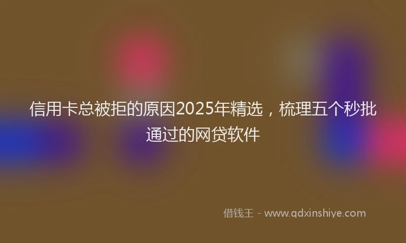 信用卡总被拒的原因2025年精选,梳理五个秒批通过的网贷软件