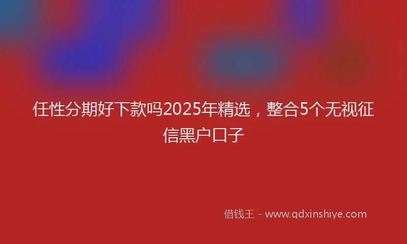任性分期好下款吗2025年精选，整合5个无视征信黑户口子