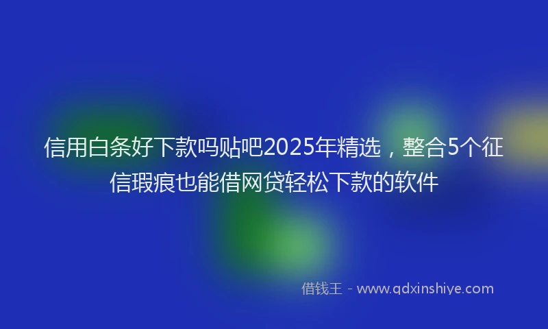 信用白条好下款吗贴吧2025年精选，整合5个征信瑕疵也能借网贷轻松下款的软件