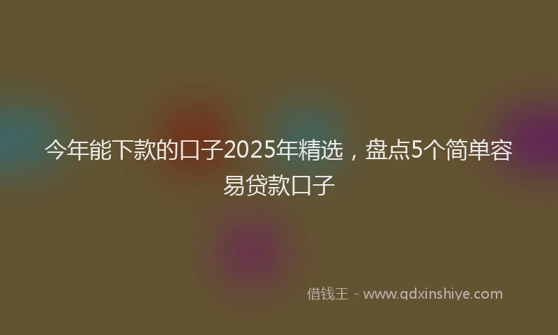 今年能下款的口子2025年精选,盘点5个简单容易贷款口子
