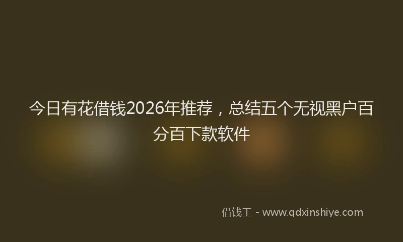 今日有花借钱2026年推荐,总结五个无视黑户百分百下款软件