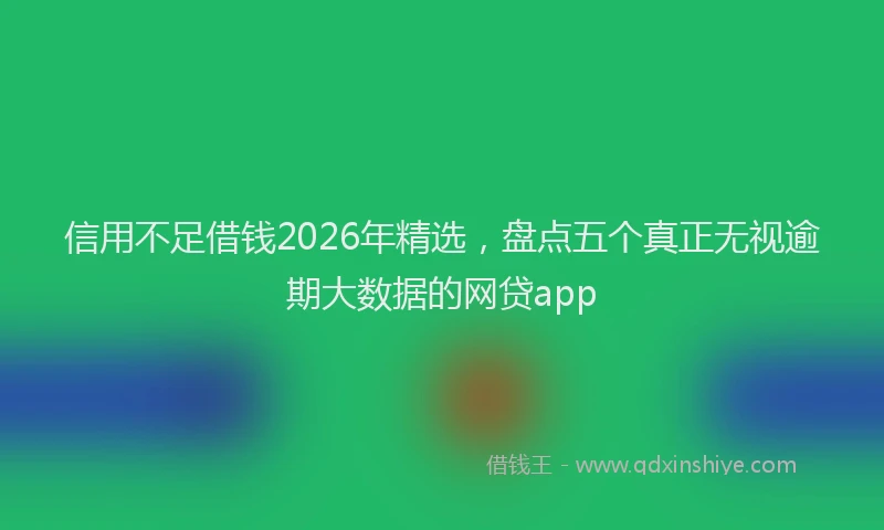 信用不足借钱2026年精选，盘点五个真正无视逾期大数据的网贷app
