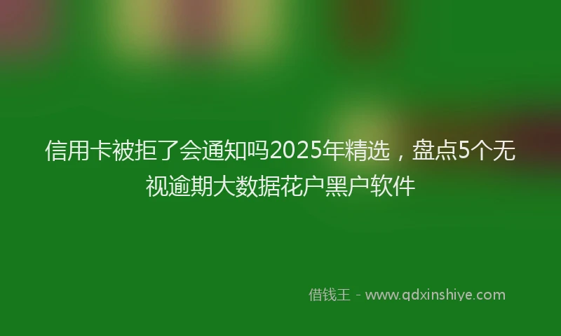 信用卡被拒了会通知吗2025年精选，盘点5个无视逾期大数据花户黑户软件