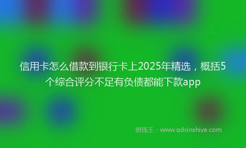 信用卡怎么借款到银行卡上2025年精选，概括5个综合评分不足有负债都能下款app