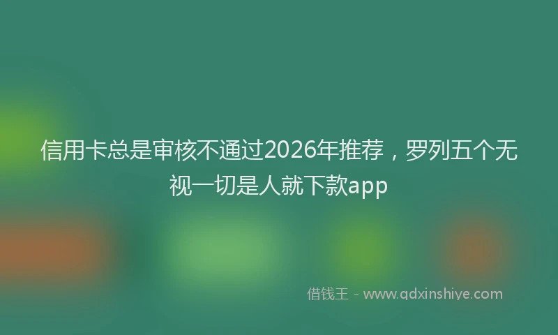 信用卡总是审核不通过2026年推荐，罗列五个无视一切是人就下款app