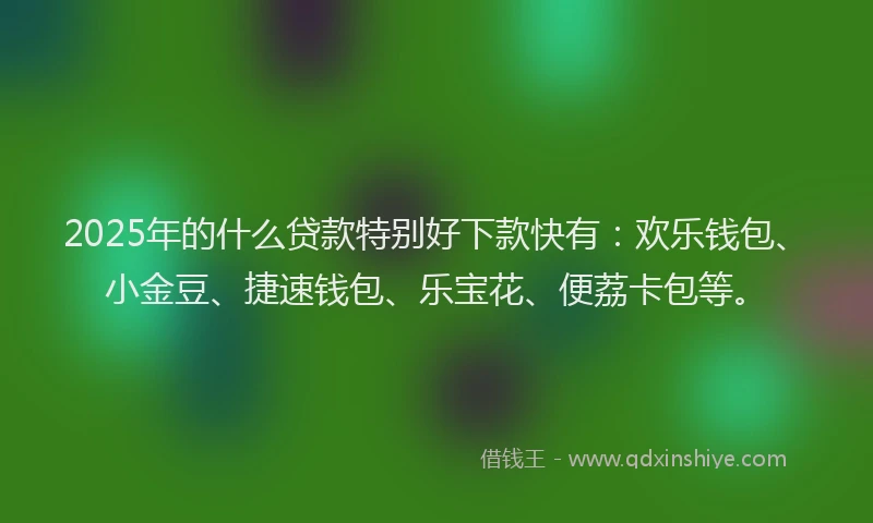 2025年的什么贷款特别好下款快有：欢乐钱包、小金豆、捷速钱包、乐宝花、便荔卡包等。