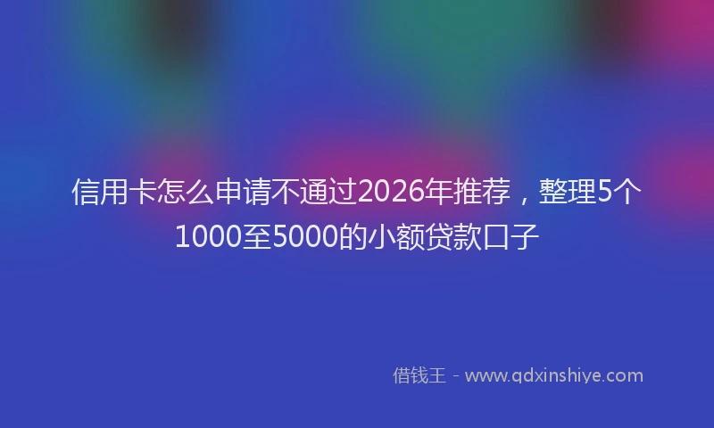信用卡怎么申请不通过2026年推荐，整理5个1000至5000的小额贷款口子