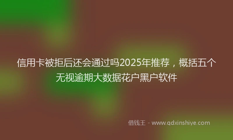 信用卡被拒后还会通过吗2025年推荐，概括五个无视逾期大数据花户黑户软件