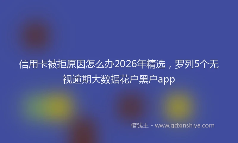 信用卡被拒原因怎么办2026年精选，罗列5个无视逾期大数据花户黑户app