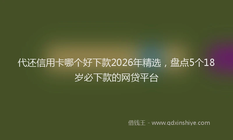 代还信用卡哪个好下款2026年精选，盘点5个18岁必下款的网贷平台