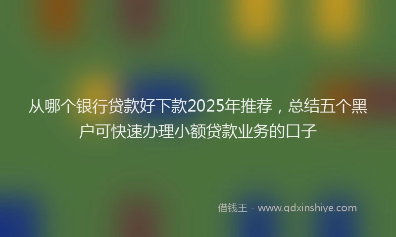 从哪个银行贷款好下款2025年推荐，总结五个黑户可快速办理小额贷款业务的口子