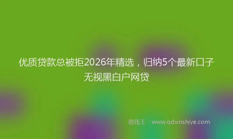 优质贷款总被拒2026年精选，归纳5个最新口子无视黑白户网贷