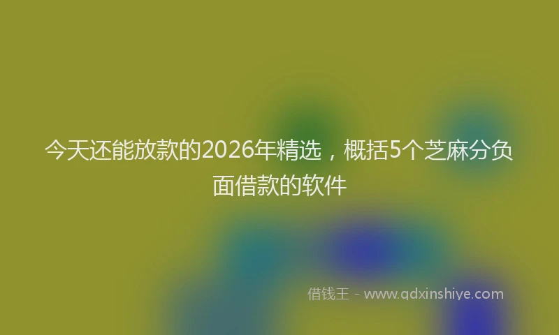今天还能放款的2026年精选，概括5个芝麻分负面借款的软件