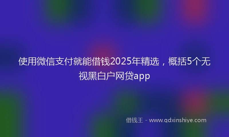 使用微信支付就能借钱2025年精选，概括5个无视黑白户网贷app