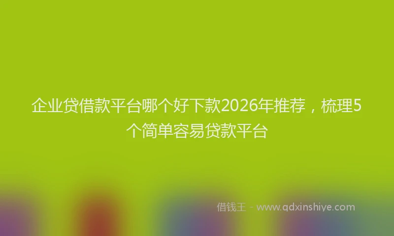 企业贷借款平台哪个好下款2026年推荐，梳理5个简单容易贷款平台