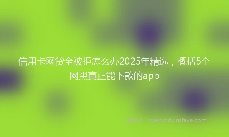 信用卡网贷全被拒怎么办2025年精选，概括5个网黑真正能下款的app