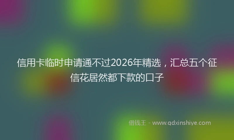 信用卡临时申请通不过2026年精选,汇总五个征信花居然都下款的口子