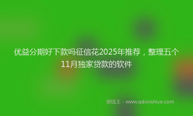 优益分期好下款吗征信花2025年推荐，整理五个11月独家贷款的软件