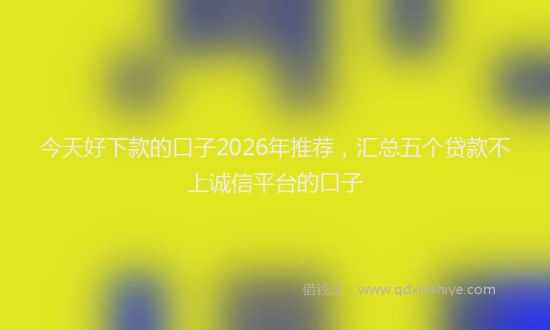 今天好下款的口子2026年推荐，汇总五个贷款不上诚信平台的口子