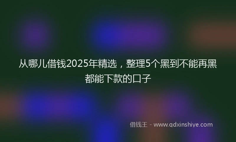 从哪儿借钱2025年精选，整理5个黑到不能再黑都能下款的口子