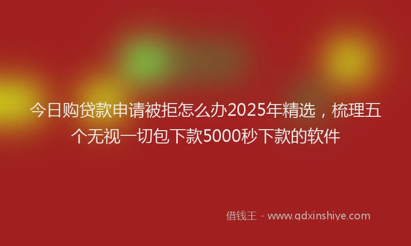 今日购贷款申请被拒怎么办2025年精选，梳理五个无视一切包下款5000秒下款的软件