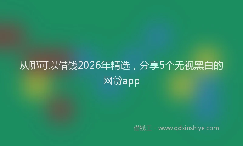 从哪可以借钱2026年精选，分享5个无视黑白的网贷app