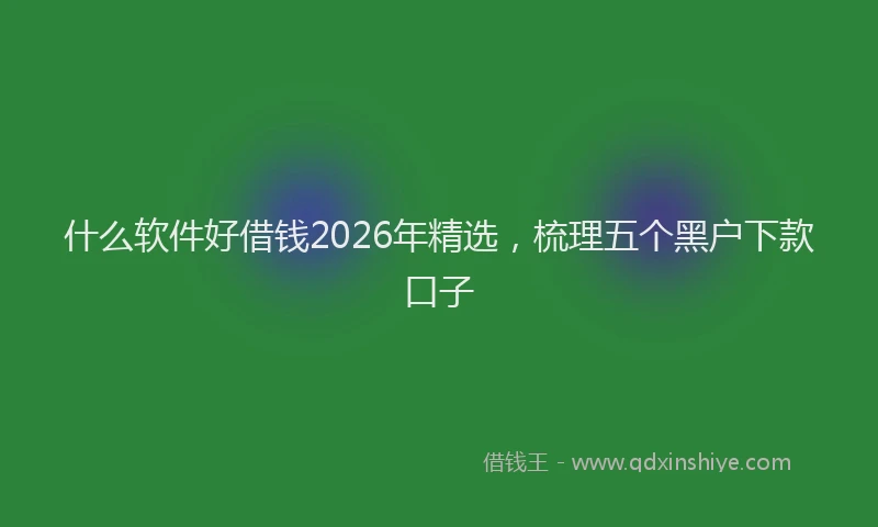 什么软件好借钱2026年精选，梳理五个黑户下款口子