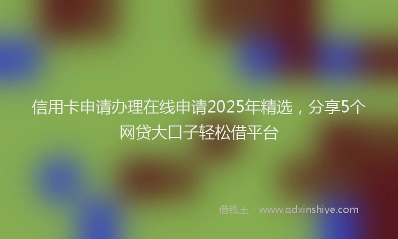 信用卡申请办理在线申请2025年精选,分享5个网贷大口子轻松借平台