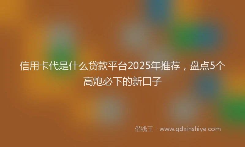 信用卡代是什么贷款平台2025年推荐，盘点5个高炮必下的新口子