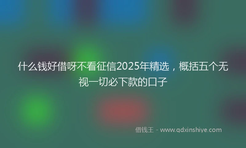什么钱好借呀不看征信2025年精选，概括五个无视一切必下款的口子