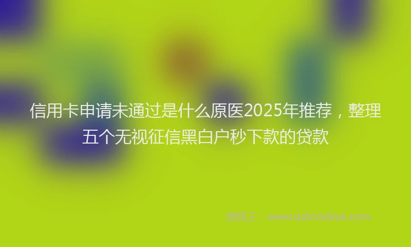 信用卡申请未通过是什么原医2025年推荐，整理五个无视征信黑白户秒下款的贷款